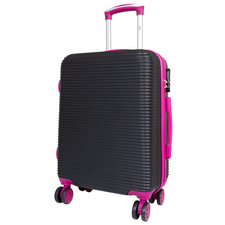 Trendyshop365 Handgepäck klein Hartschale Santorin 55cm, 37 Liter, 4 Rollen, Zahlenschloss, schwarz-