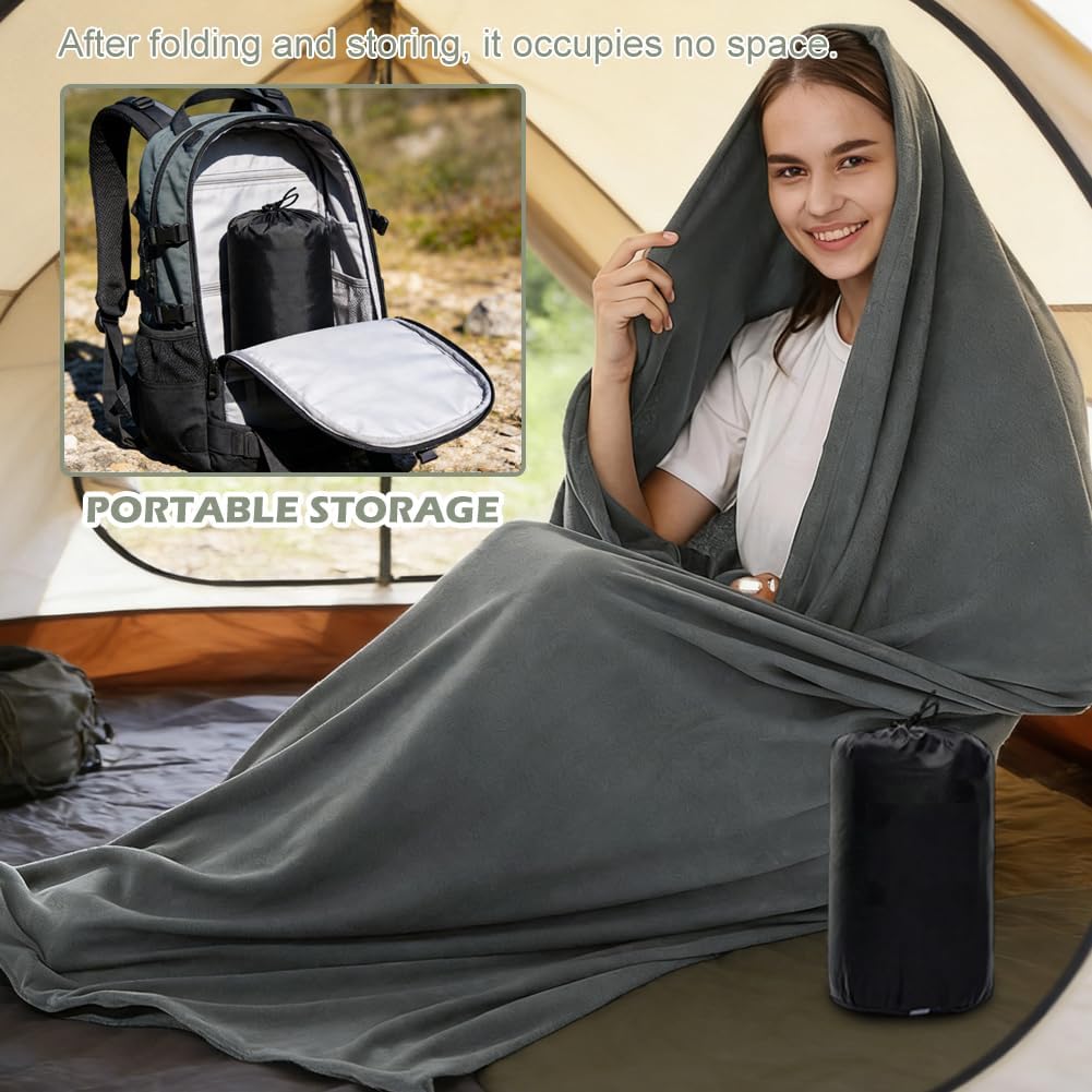 Hüttenschlafsack Baumwolle & Ultralight Inlett Schlafsack – 180x80 cm Kompakter Polarfleece Innensch