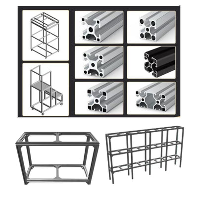 Coavoo AluProfil 4040 Alu Profil 400mm T Typ Schwarz Aluminium Profile 40x40 Europäischer Standard E