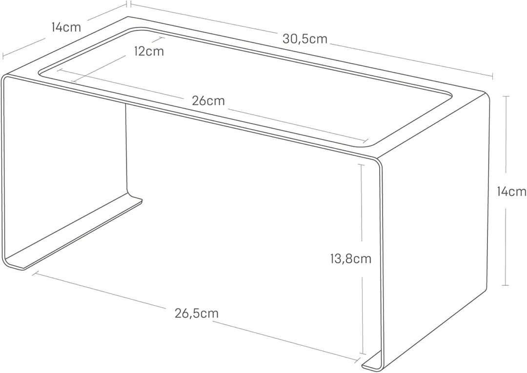 Yamazaki Home Tower Stapelbares Küchenregal – Aufbewahrungs-Organizer, Thekenregal, weiss, S Small W