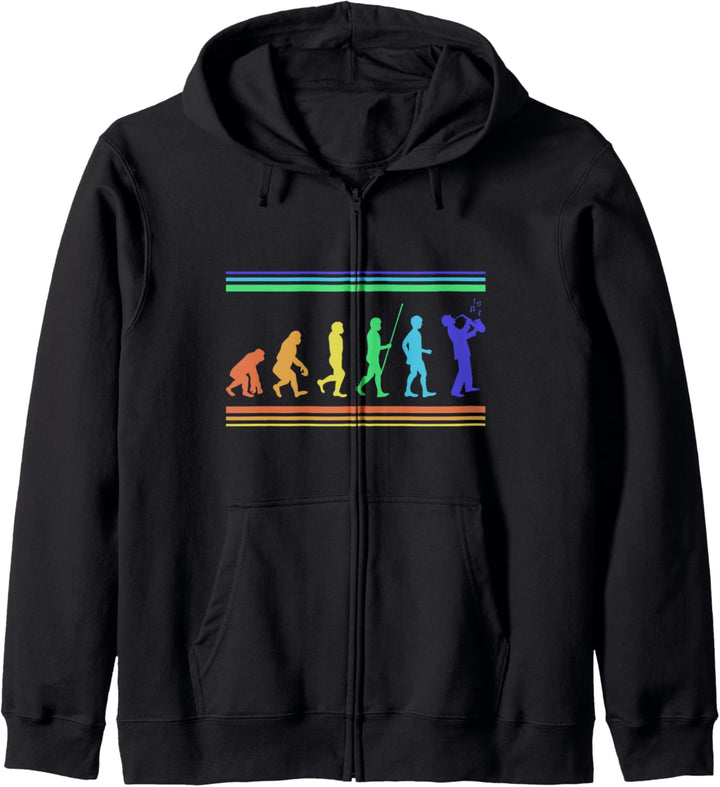 Retro Evolution Saxophonist Saxofon Saxophon Blasorchester Kapuzenjacke