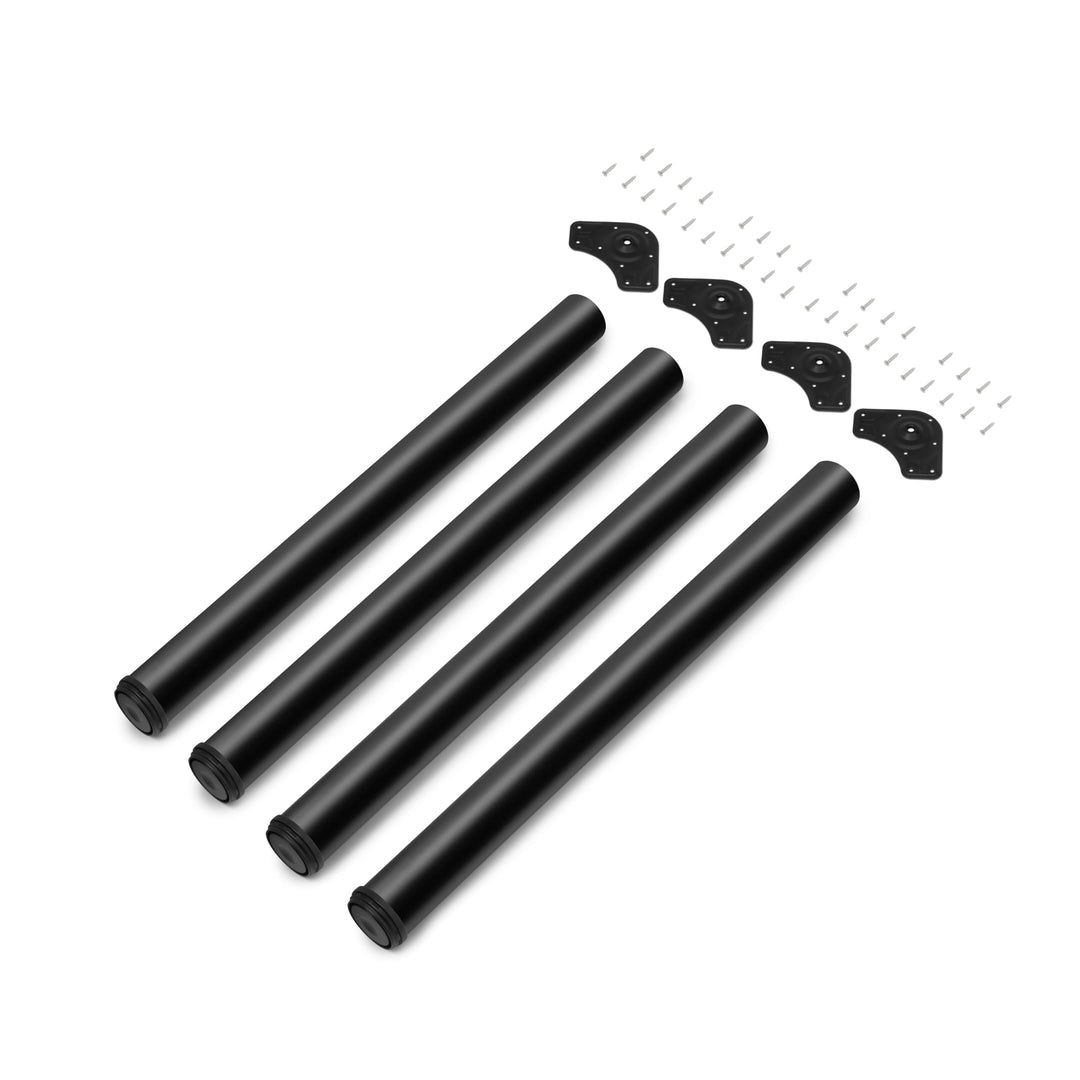 Emuca - Regulierbare Tischbeine Ø60x710mm, 4er Set aus Stahl, regulierbare Höhe 710-730mm, schwarz Ø