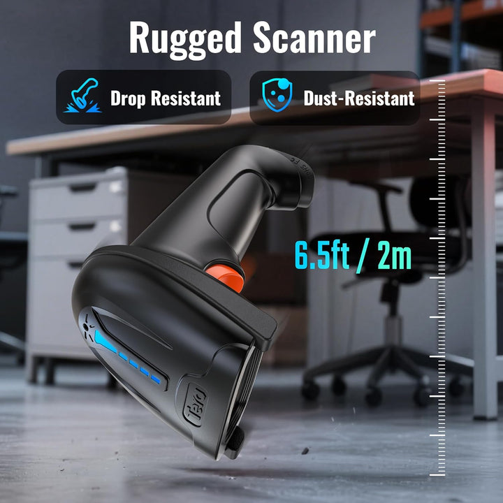 Tera Barcode Scanner 1D 2D QR Wireless Kabellos 2,4 GHz + Wired USB 2,0 Kabelgebunden Handscanner Ba