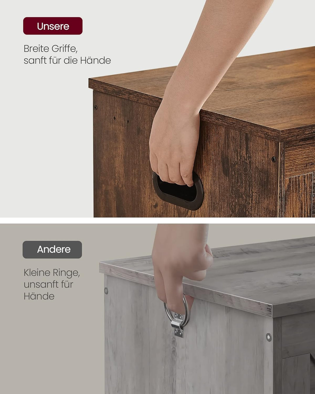 VASAGLE Schuhbank, Sitzbank mit Stauraum, Sitztruhe mit 2 Sicherheitsscharnieren, Aufbewahrungsschra
