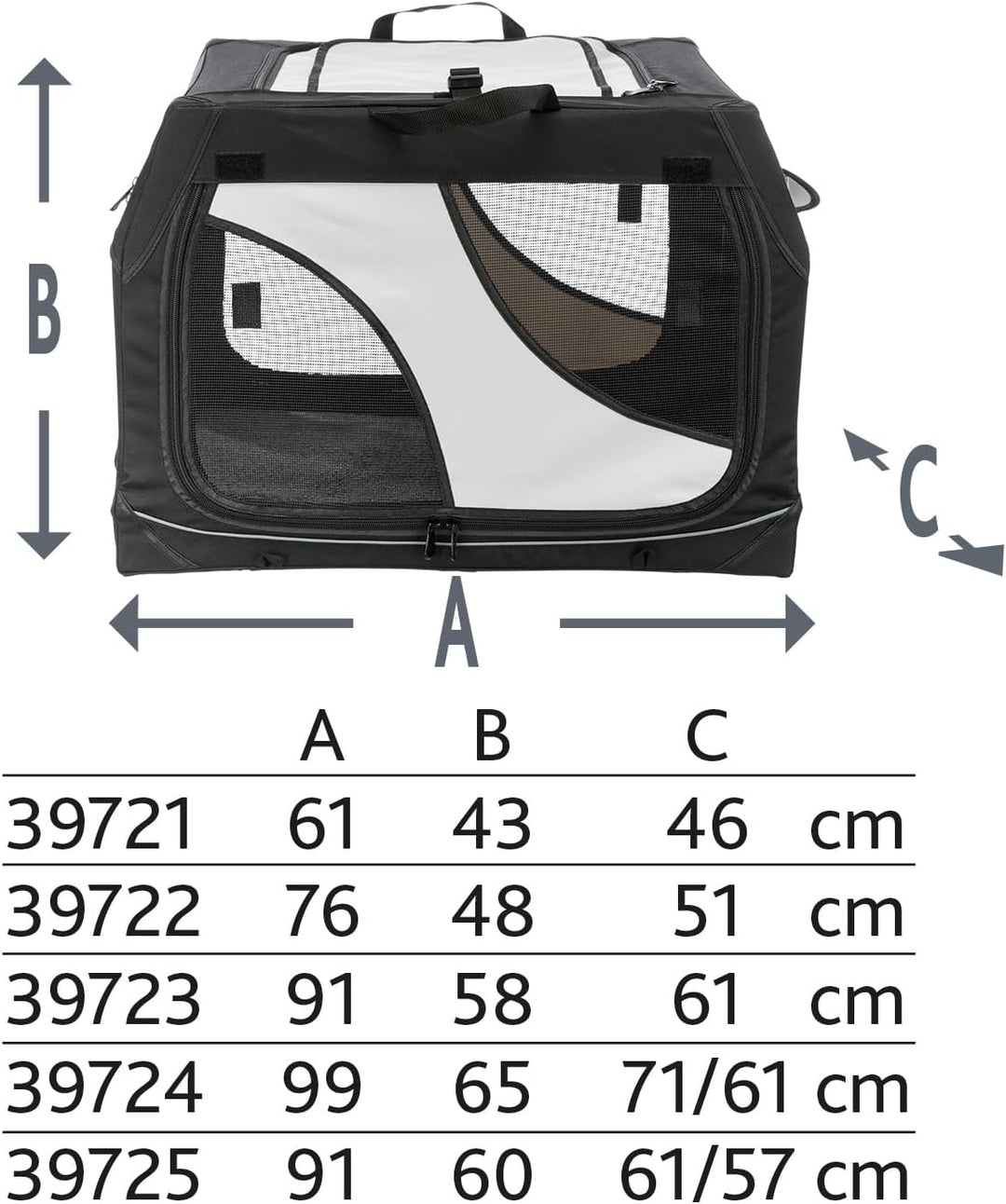 Trixie 39724 Mobile Kennel Vario 50, L: 99 × 65 × 71/61 cm L 98 x B 70 x H 67 cm, L 98 x B 70 x H 67