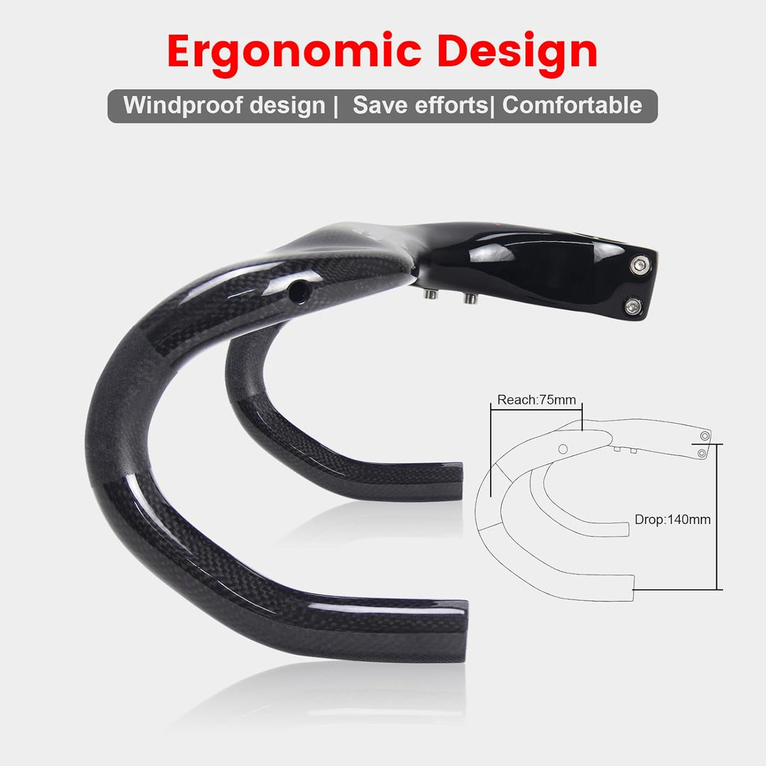 RXL SL carbon rennrad lenker 28.6mm Schwarz 3K matt Integrierte fahrradlenker Lenker 420 * 100mm, oh