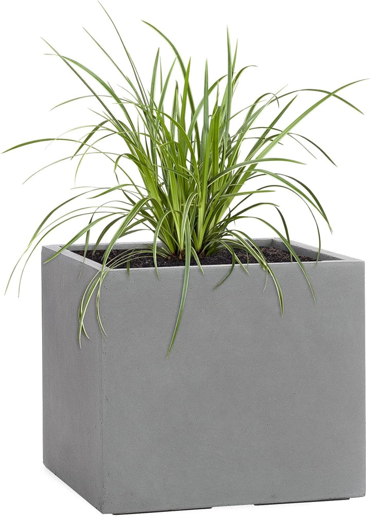 Pflanzwerk® Pflanzkübel Cube Grau 38x44x44cm *Frostbeständiger Blumenkübel* *UV-Schutz* *Qualitätswa