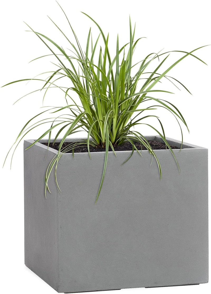 Pflanzwerk® Pflanzkübel Cube Grau 45x55x55cm *Frostbeständiger Blumenkübel* *UV-Schutz* *Qualitätswa