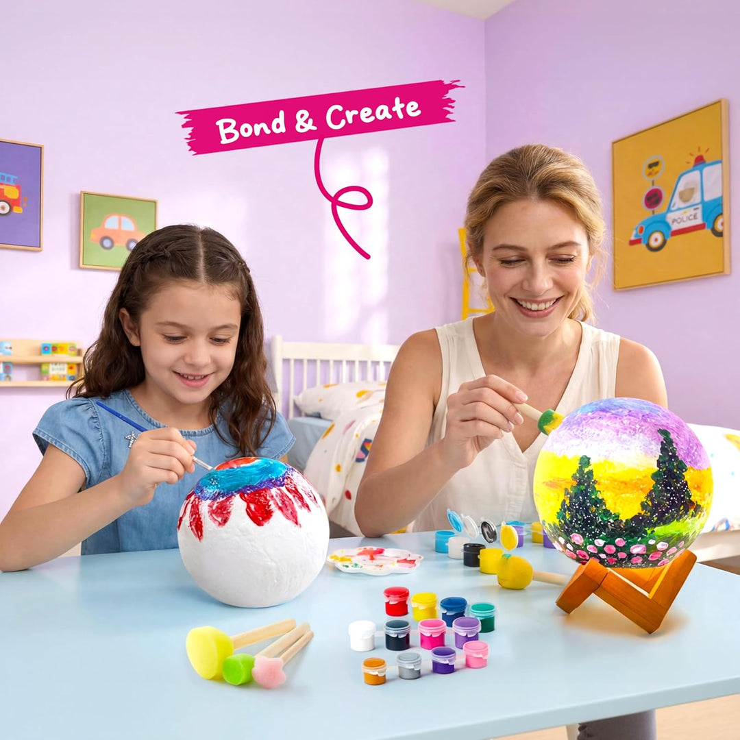 Klever Kits Basteln MondLampe Malset,DIY Mond Lampe Malset Kreativ Set für Kinder,Bastelset Kinder a