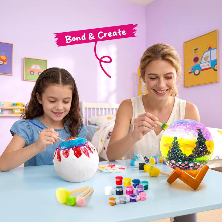 Klever Kits Basteln MondLampe Malset,DIY Mond Lampe Malset Kreativ Set für Kinder,Bastelset Kinder a