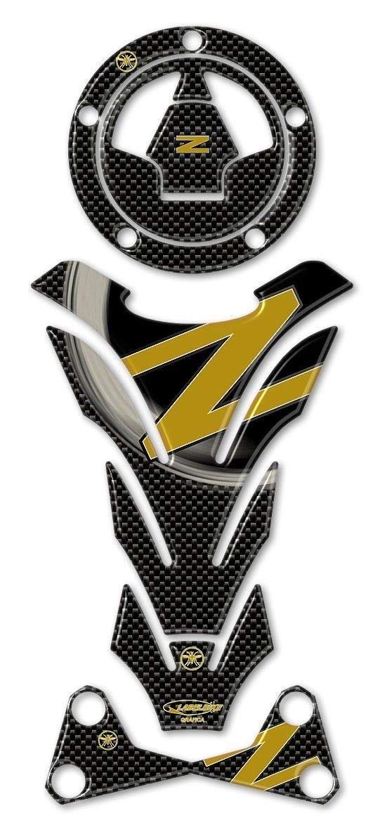 labelbike - 3D Resin Gel Sticker Kit für Motorrad kompatibel mit Kawasaki Z 750-1000 ab 2007 Carbon