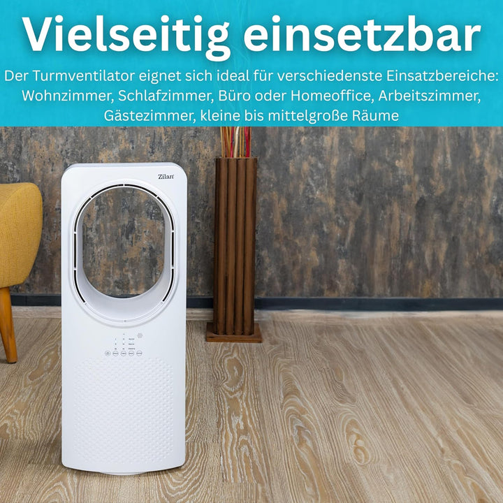 Zilan Turmventilator mit Fernbedienung Aircooler Luftkühler Design Standventilator energiesparend le