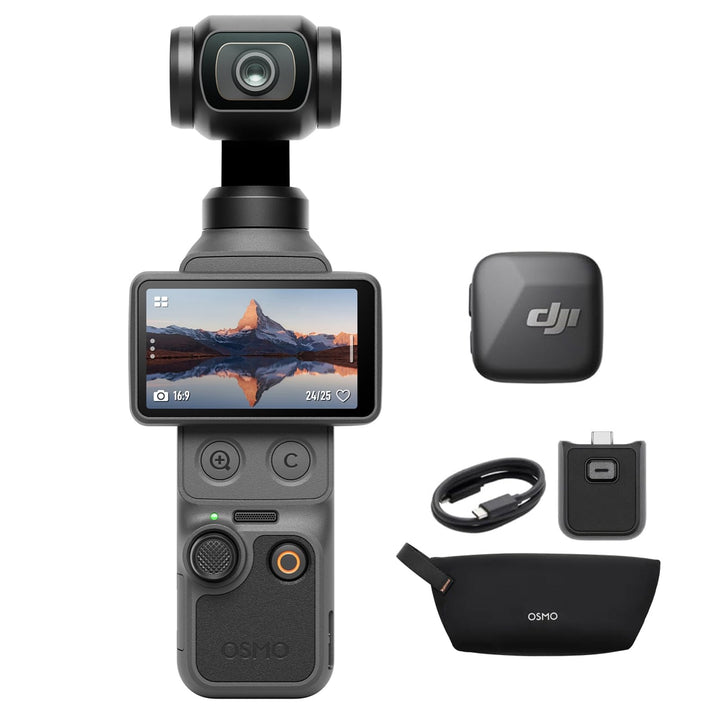 DJI Osmo Pocket 4 Essential Combo, Pocket Gimbal Vlog Kamera, 1″ CMOS und 4K/240fps, 3‑Achsen-Stabil
