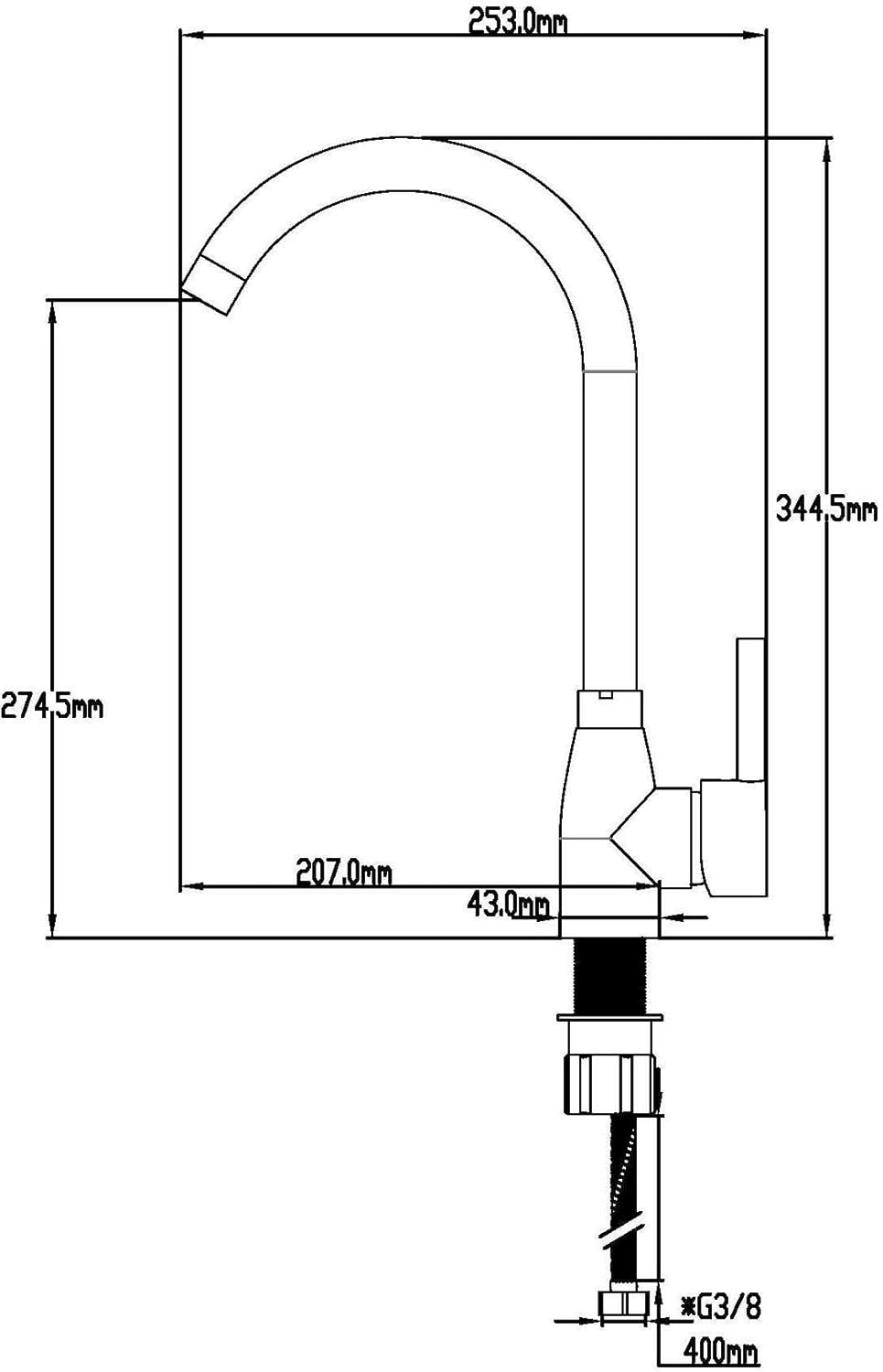 DP Grifería Lys Küchenarmatur, silberfarben