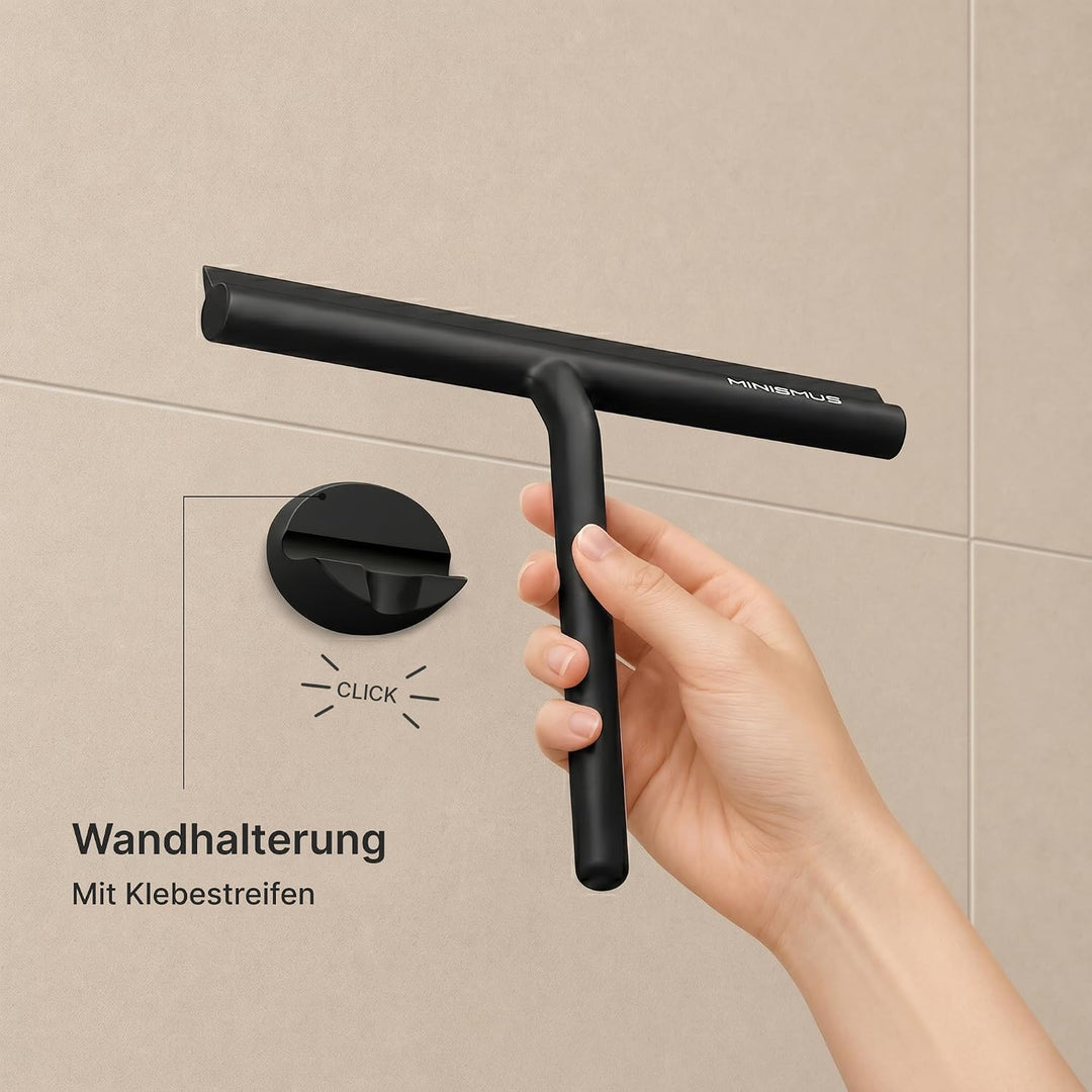 Minismus Duschabzieher - Abzieher für Dusche, Bad, Fliesen, Spiegel, Fenster - inkl. Magnet-Halterun