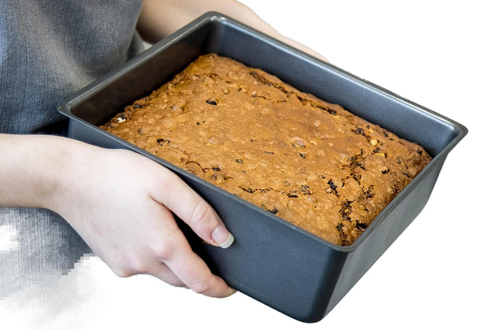 MasterClass Deep Cake Tin, 23cm Square Pan, With Loose Bottom, Non Stick, 1 mm Carbon Steel, PFOA fr