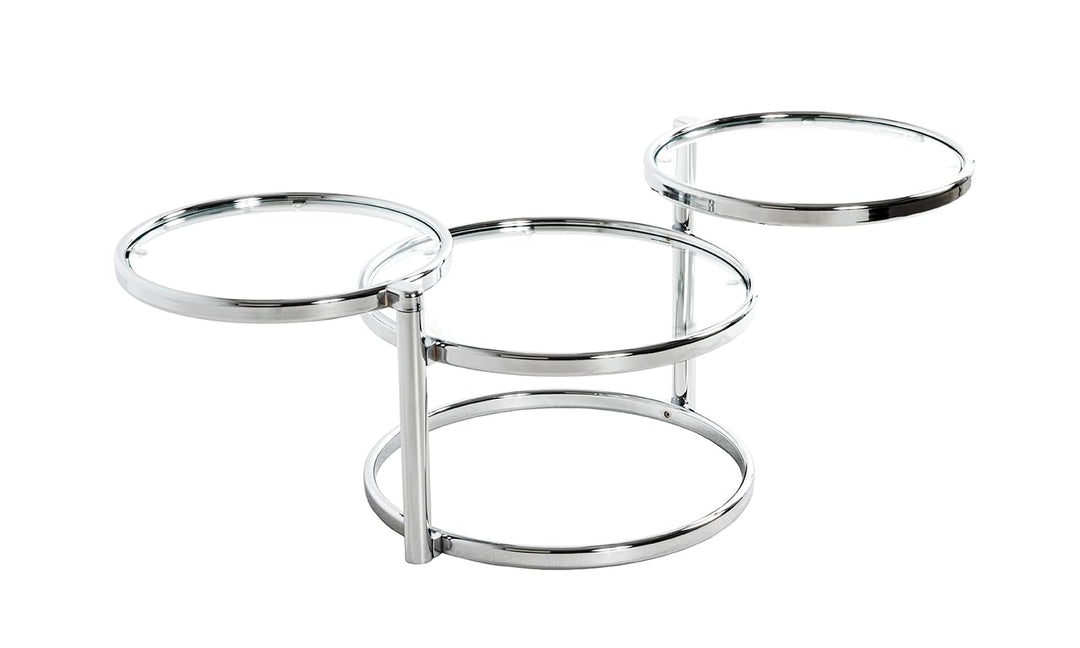 HAKU Möbel Couchtisch, Metall, chrom, B 58-140 x T 50 x H 43 cm, Chrom