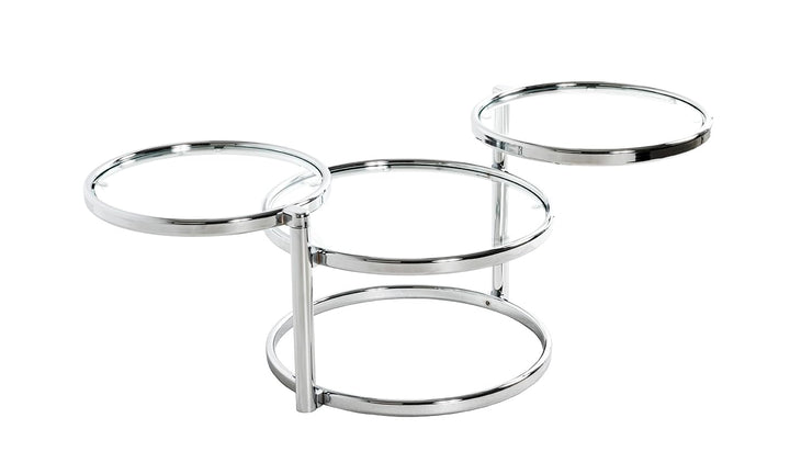 HAKU Möbel Couchtisch, Metall, chrom, B 58-140 x T 50 x H 43 cm, Chrom