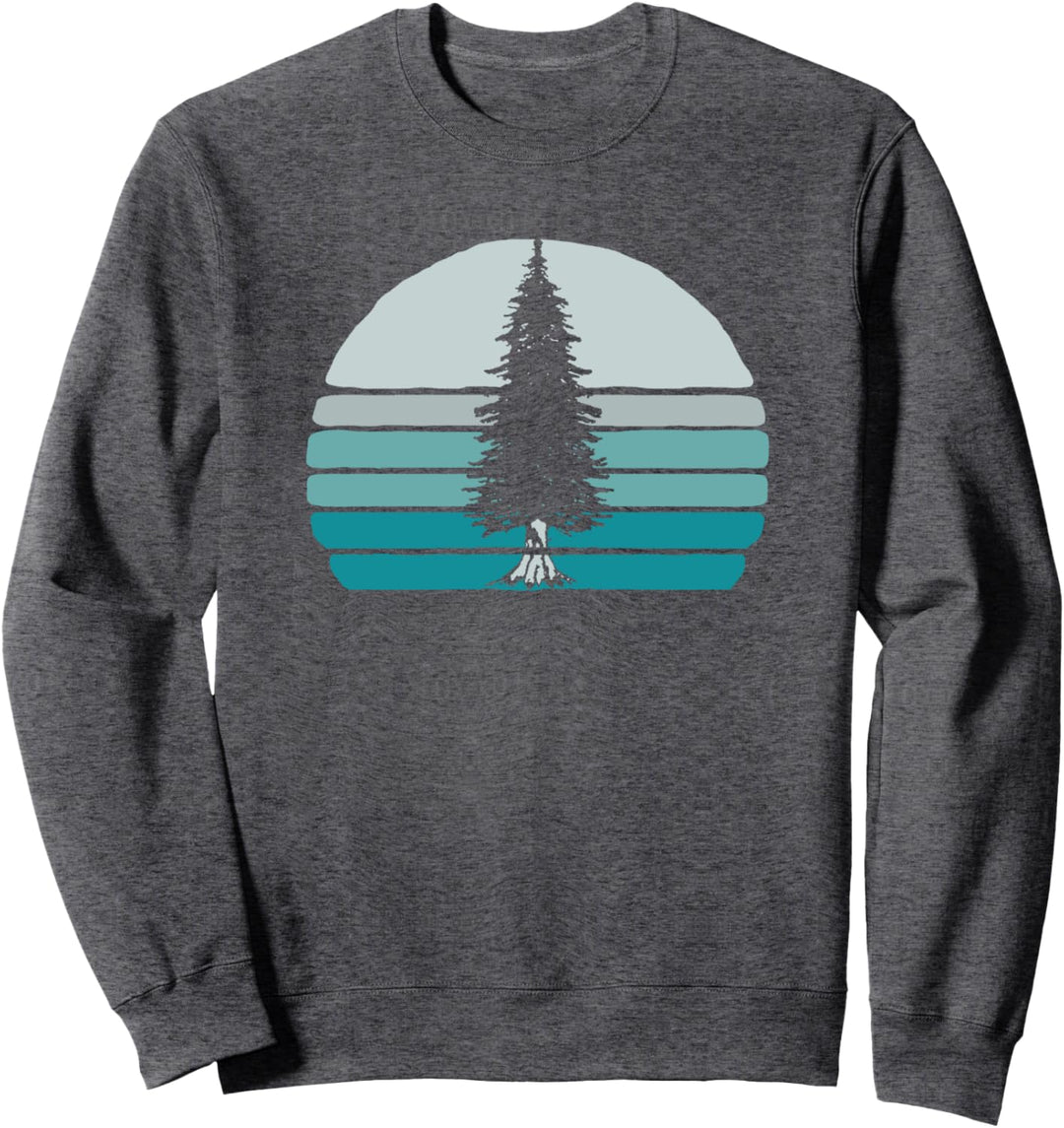 Simple Tree Vintage Pine & Minimalist Retro Sunset 80s Sweatshirt