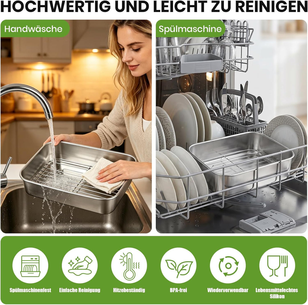 Airfryer Zubehör Set für Ninja AF400EU/AF451EU/AF500EU/DZ400EU, 10-tlg Heissluftfritteuse Zubehör Se