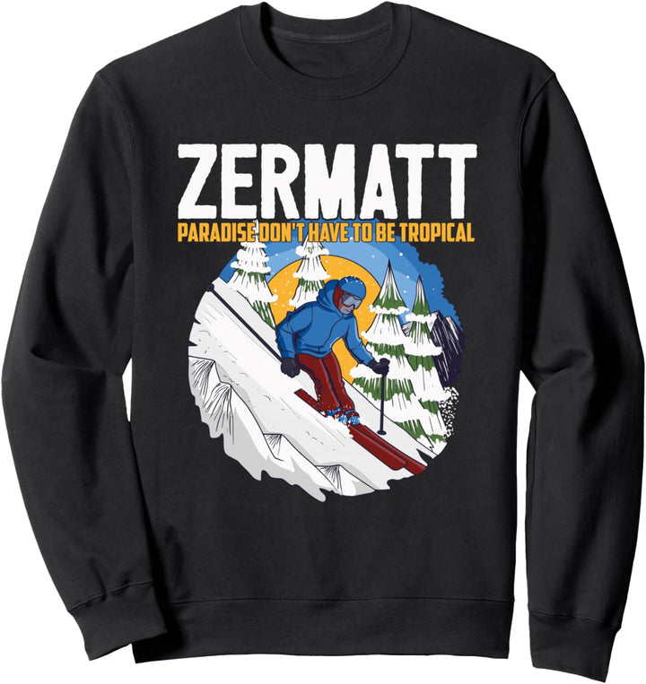 Zermatt Schweiz Matterhorn Skifahren Ski Skier Skifahrer Sweatshirt