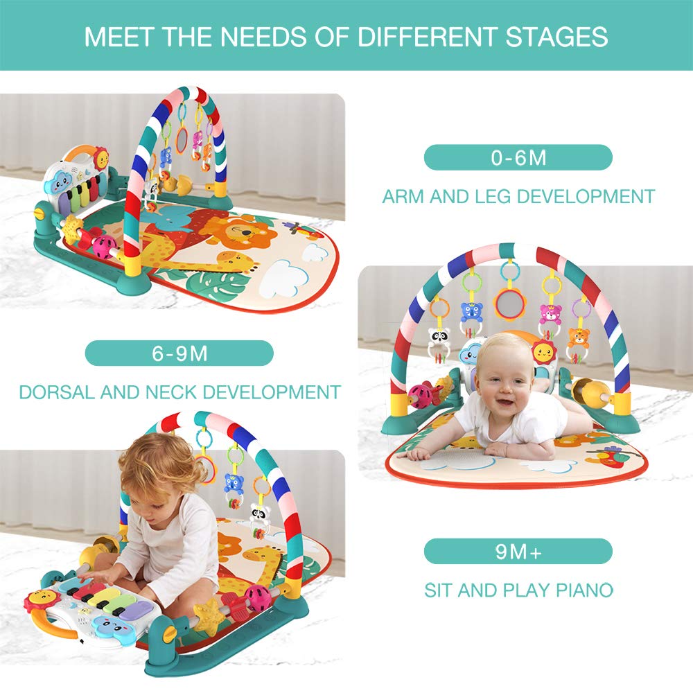 Eners Baby Spielbogen Baby Spieldecke mit Spielmatten Musikalisches Aktivitätszentrum Pädagogisches