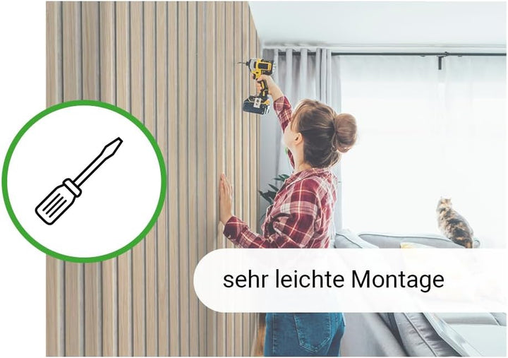 Akustikpaneele AURA Balance Light Oak 240x60cm | Wandpaneel Holzoptik beige | Filz Wandpanel | acous