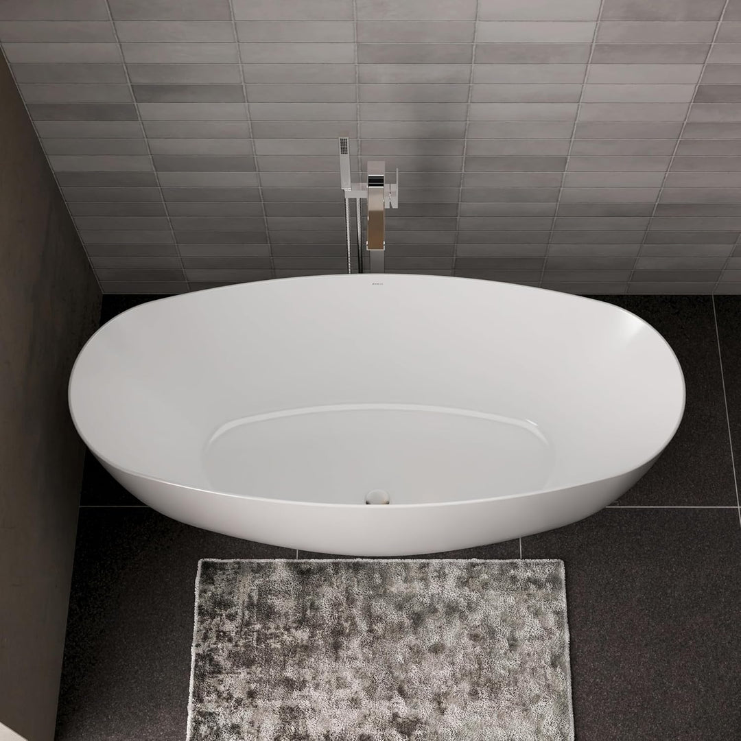 BERNSTEIN Freistehende Badewanne BELAQUA Acryl Weiss glänzend - 170 x 80x 58 cm - 5 Jahre Garantie -