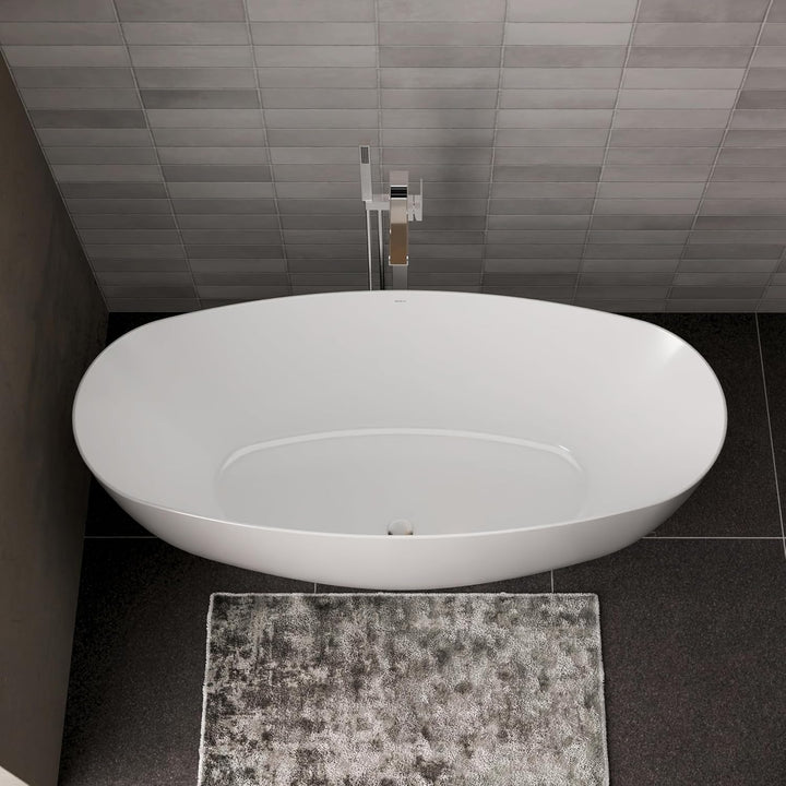 BERNSTEIN Freistehende Badewanne BELAQUA Acryl Weiss glänzend - 170 x 80x 58 cm - 5 Jahre Garantie -