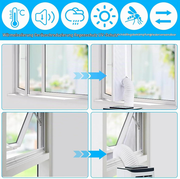 dellyy 400cm Klimaanlage Fensterabdichtung, Guarnizione Universale per Finestre per Condizionatore P