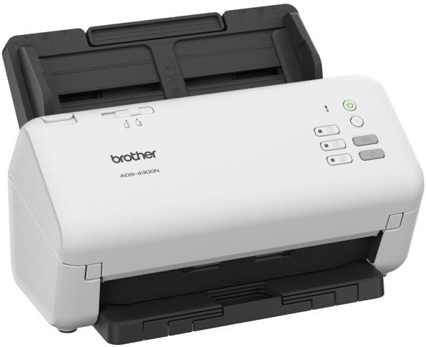 Brother ADS-4300N, Professioneller Dokumentenscanner mit USB und LAN, Duplex Scan, Schnelltasten, We