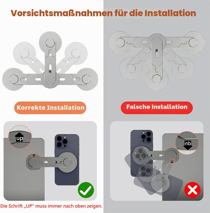 Magnetische Laptop Handy Ständer [110° Faltbar & 180° Einstellbare], Metall Handyhalterung Kompatibe