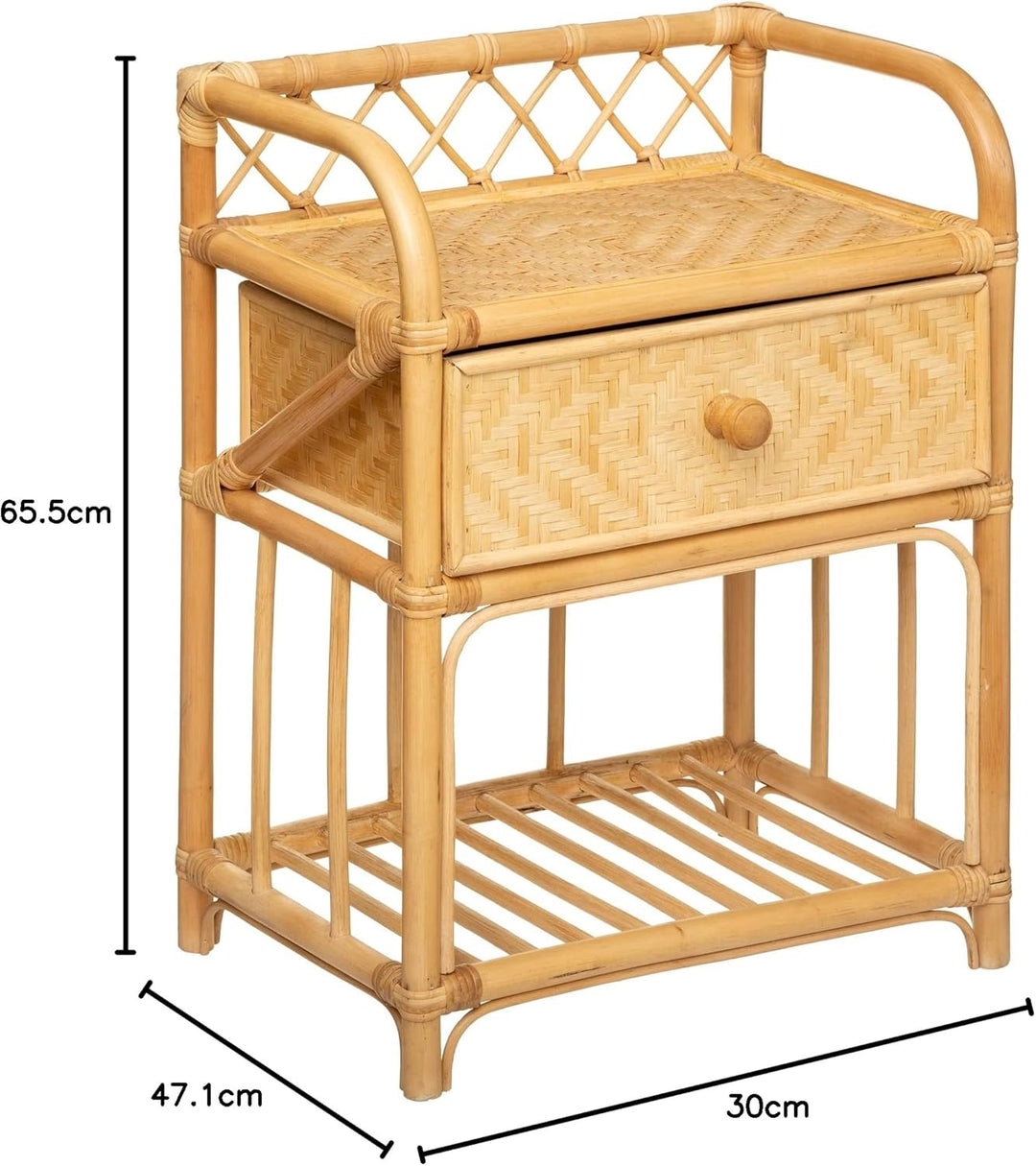 Nachttisch Aoni - Rattan - Beige - Atmosphera créateur d'intérieur cm Rattan, cm Rattan