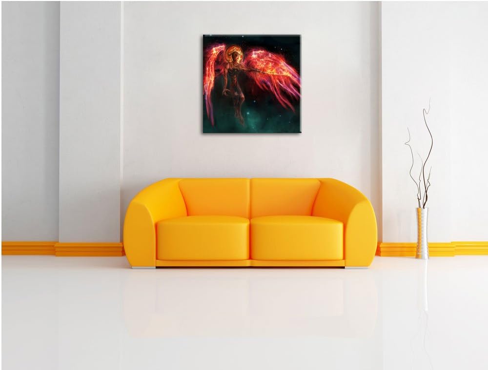 Alien Teufel im Weltraum, Format: 70x70 auf Leinwand, XXL riesige Bilder fertig gerahmt mit Keilrahm