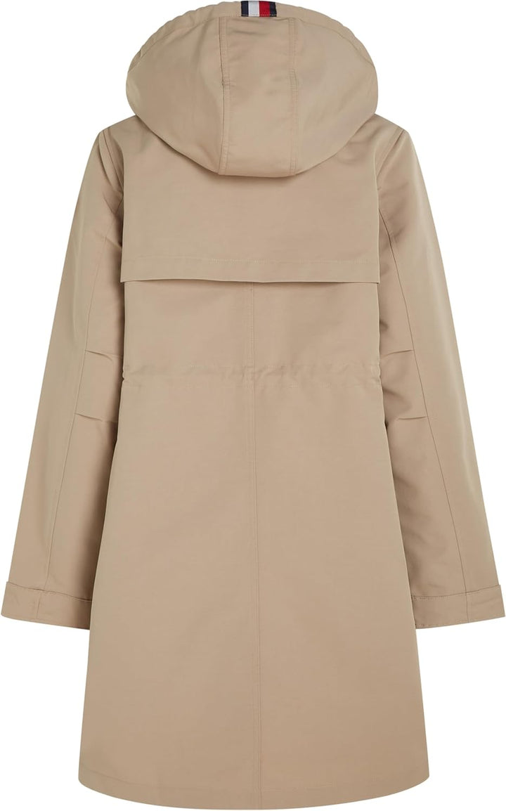 Tommy Hilfiger Damen Cotton Blend Parka Ww0ww38778 Parkas 68 Beige (Beige), 68 Beige (Beige)