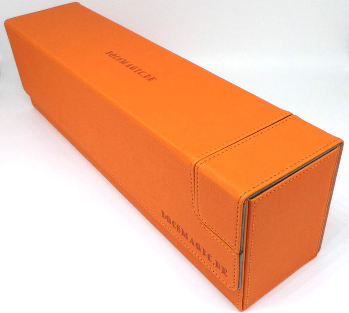 docsmagic.de Premium Magnetic Tray Long Box Orange Large - Card Deck Storage - Kartenbox Aufbewahrun