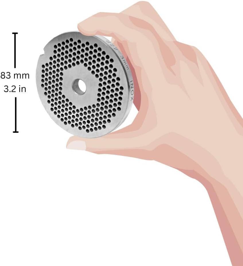 Wolfcut INOX Lochscheibe mit 2 Nuten für Fleischwolf Grössen 22-3,0 mm Bohrung