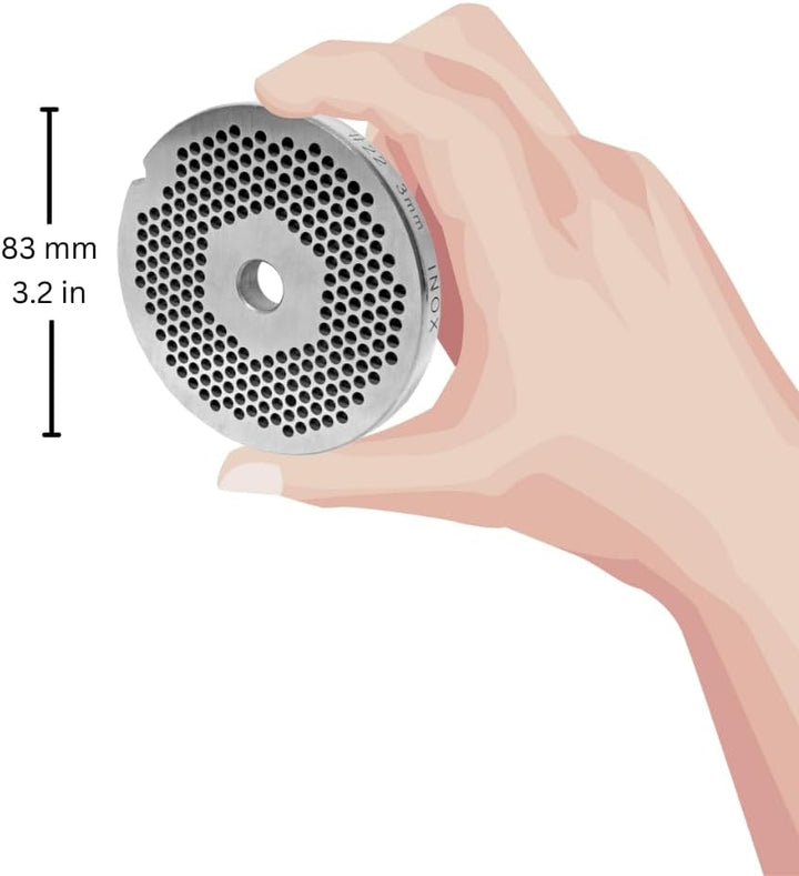 Wolfcut INOX Lochscheibe mit 2 Nuten für Fleischwolf Grössen 22-3,0 mm Bohrung