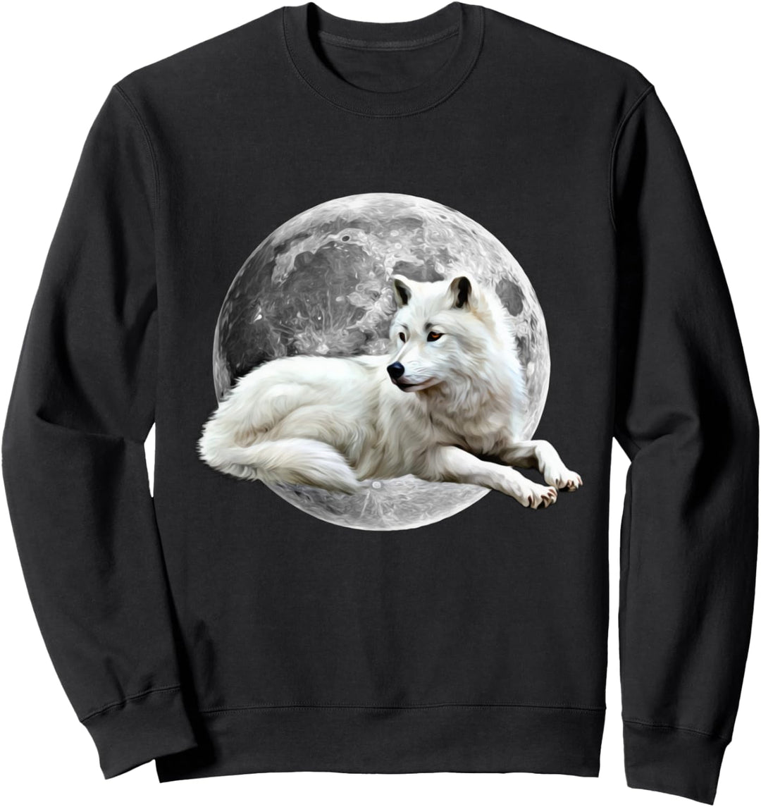 Wolf Motiv Vollmond Wölfe Lupus Rudel Mond Tiere Raubtier Sweatshirt
