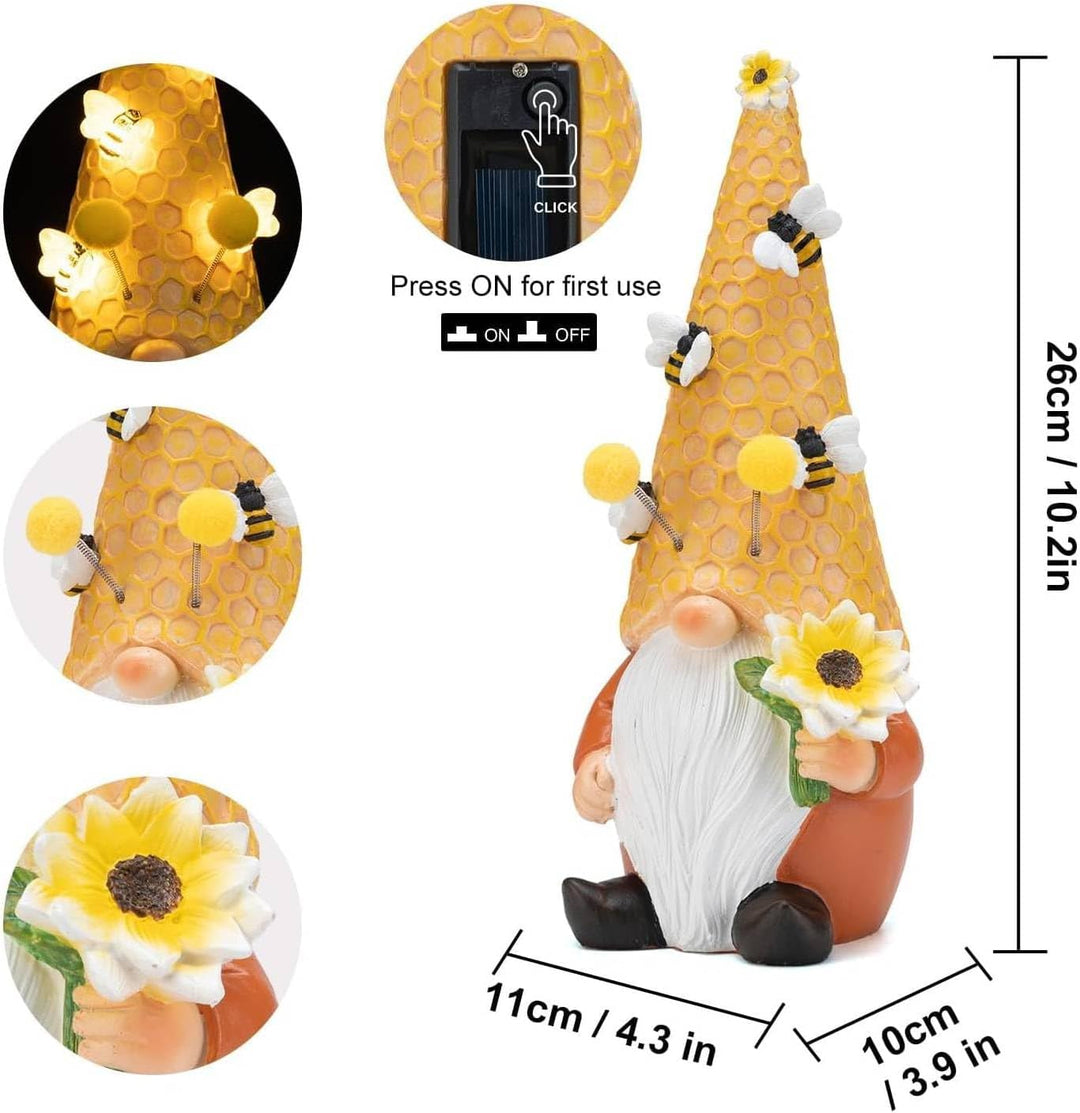 pearlstar Solar Gartenzwerge für aussen, Gartenfiguren für draussen wetterfest, Solar Figuren für au