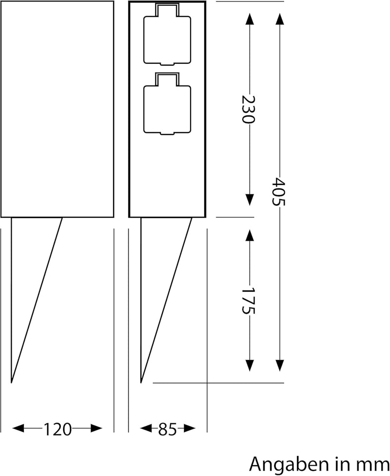 ledscom.de Garten-Steckdosensäule POMI mit Erdspiess, wetterfest, IP44, Smart Home, WLAN, Alexa, 3-f