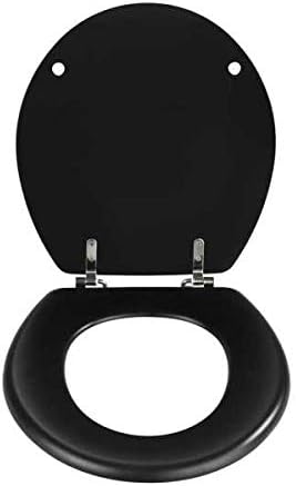 WENKO WC-Sitz Prima Schwarz Matt, hochwertiger Retro-Stil Toilettensitz, WC-Deckel inkl. Wandpuffer