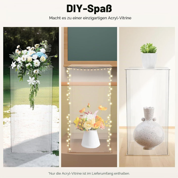 Acryl Präsentationsständer Transparent 60cm – Moderner Display Ständer für Blumen, Deko, Sammlerstüc