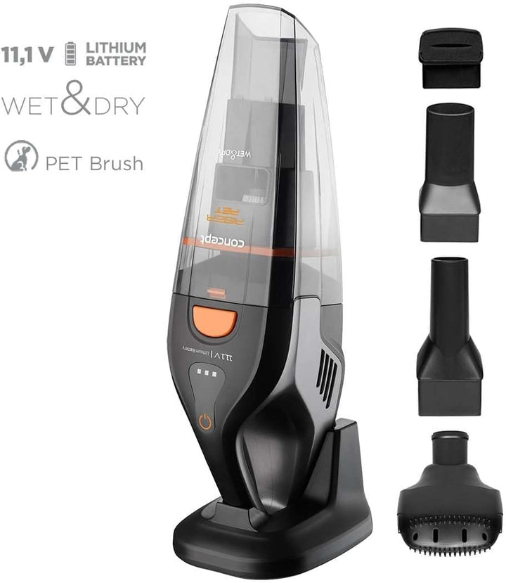 CONCEPT Hausgeräte VP4351 Wet and Dry Riser, Handstaubsauger, HEPA-Filter 12, Pet Bürste, 70 dB, 0,5