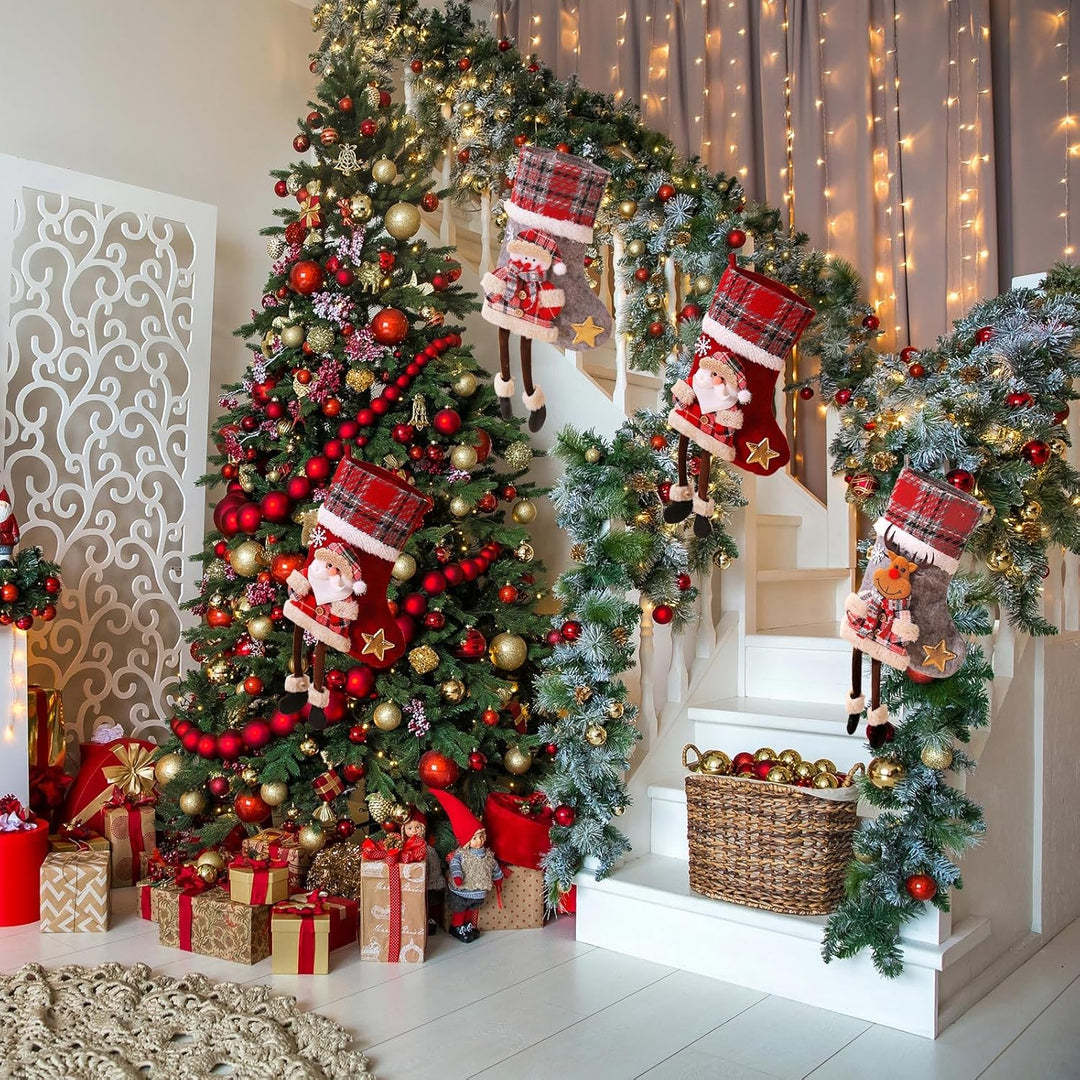Nikolausstrumpf Kinder 3er Set, Klein Weihnachtsstrumpf Personalisiert Weihnachtssocken Kamin Nikola