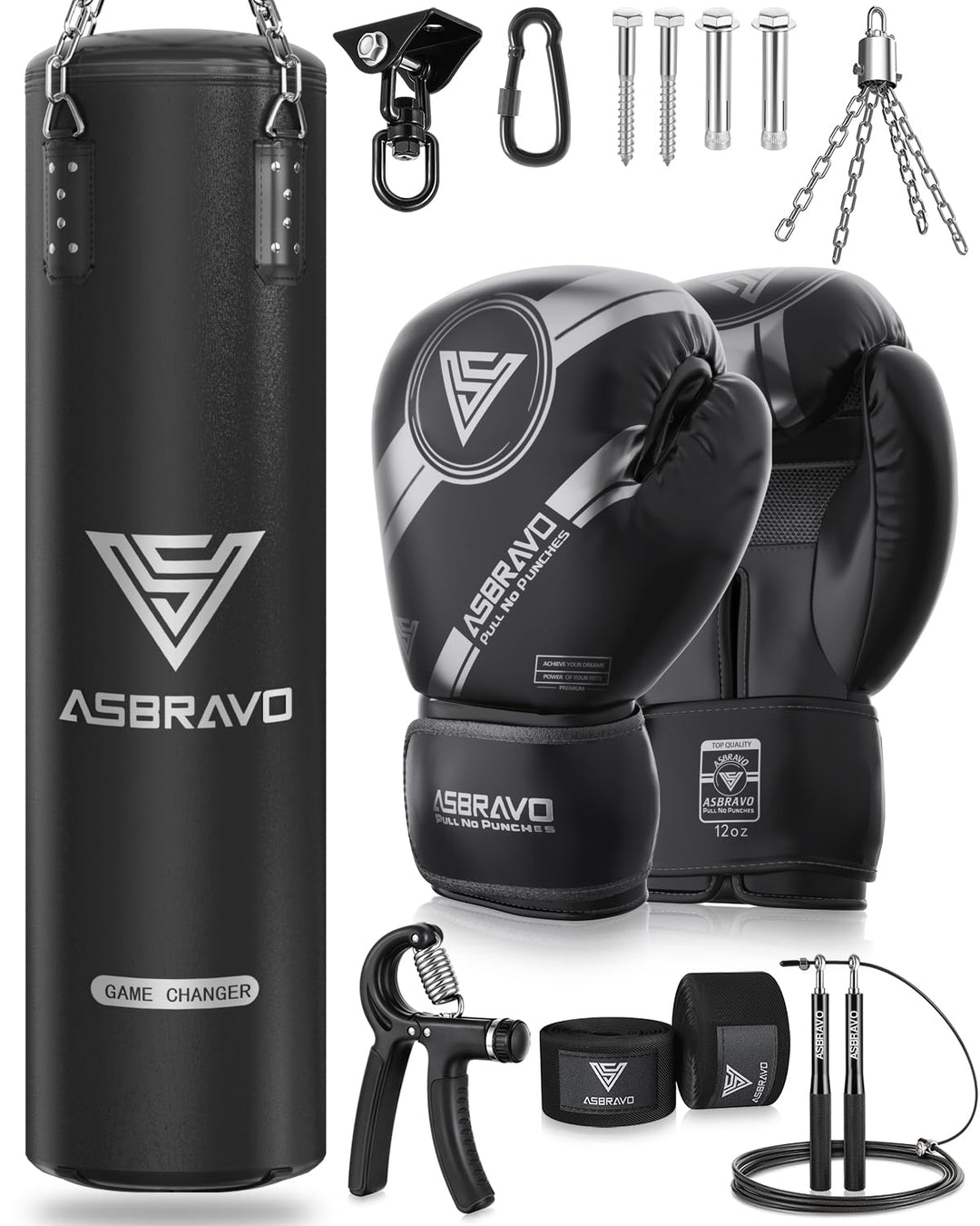 Boxsack für Erwachsene, 4ft PU schweren Boxsack Set 12OZ Handschuhe für MMA Muay Thai Kickboxen Trai