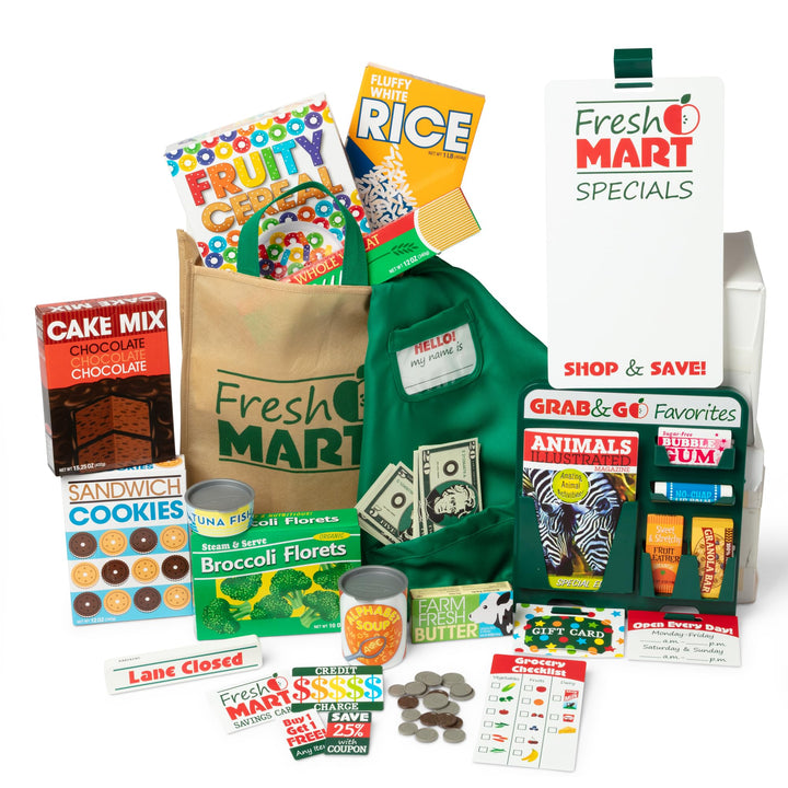 Melissa &amp; Doug 5183 Fresh Mart Grocery Store Play Food &amp; Role Play Companion Set (70+ Pieces) Role P