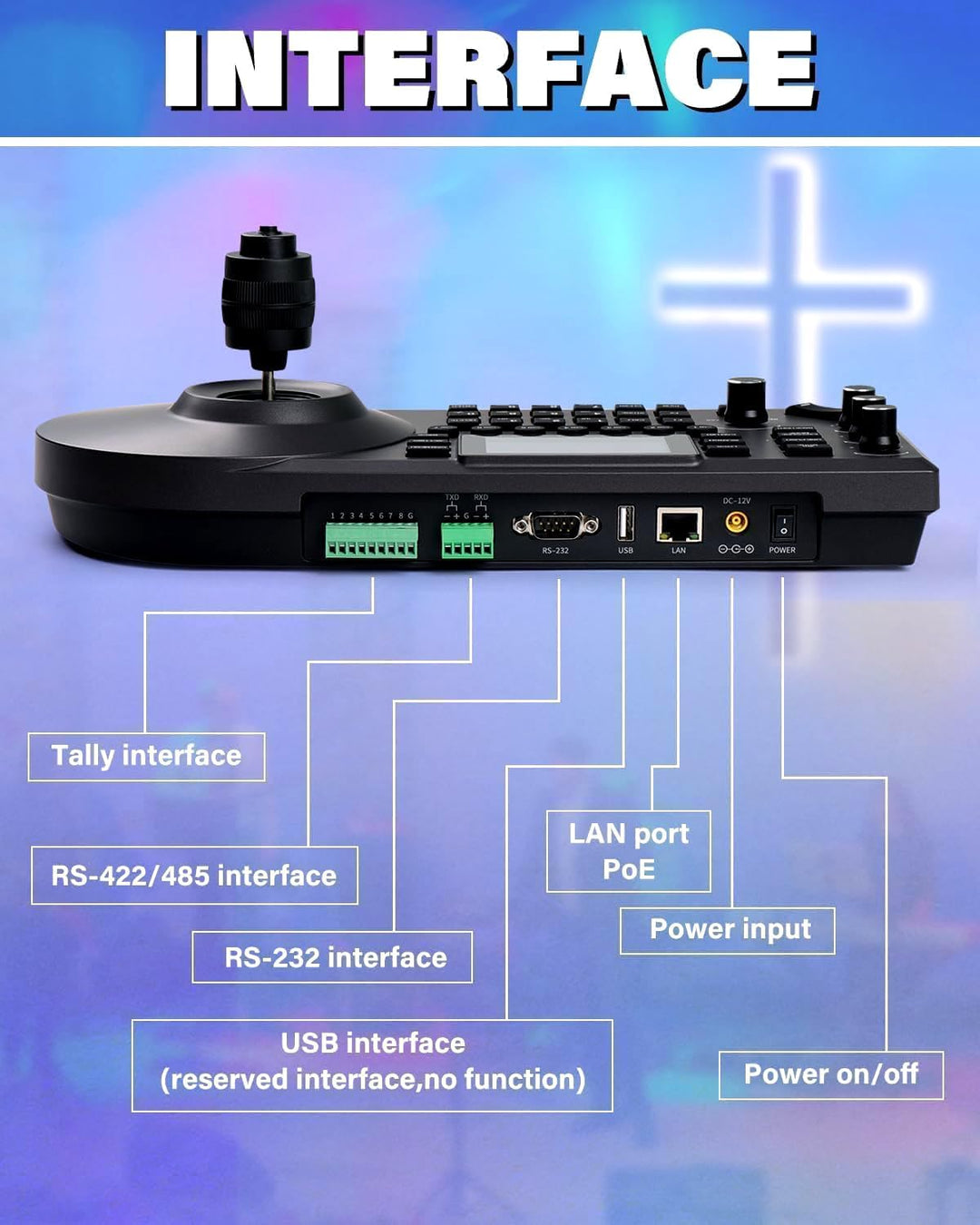 FoMaKo KC608 Pro IP LAN Streaming Kamera PTZ Controller PoE RS232 RS485, 3D PTZ Kamera Keyboard Cont