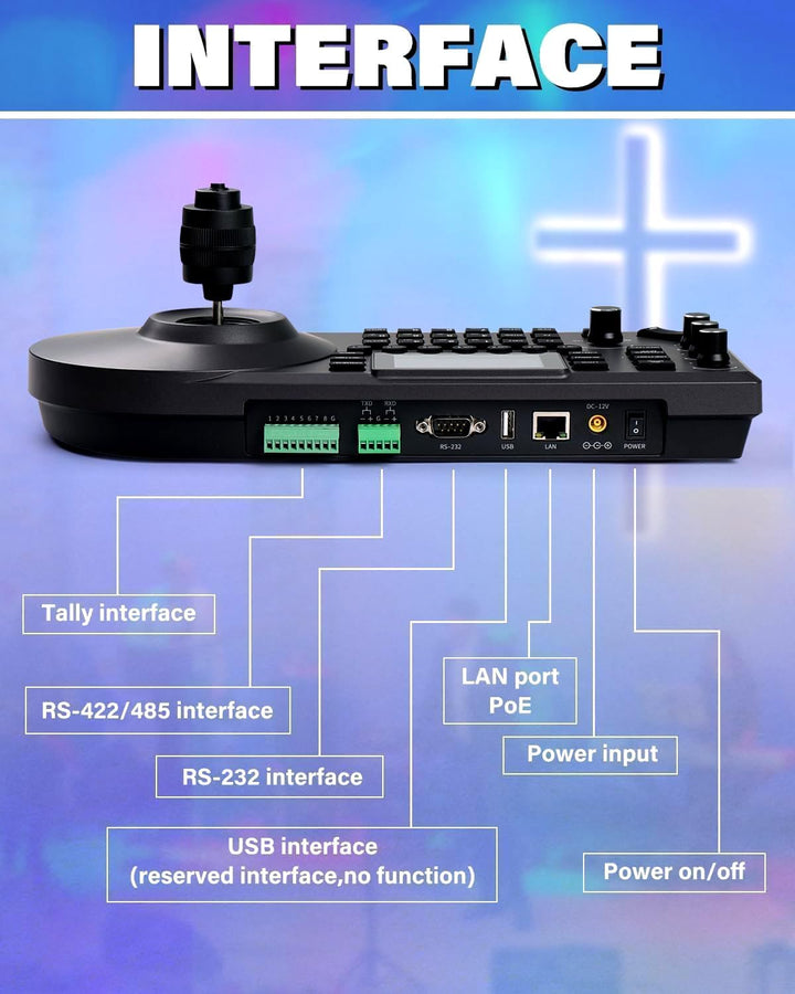 FoMaKo KC608 Pro IP LAN Streaming Kamera PTZ Controller PoE RS232 RS485, 3D PTZ Kamera Keyboard Cont