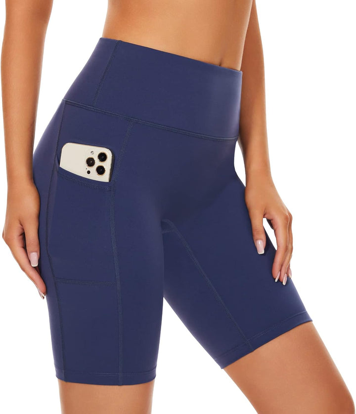 SIMIYA Radlerhose Damen, Kurze Leggings mit Handytasche Blickdichte High Waist Sporthose Damen Kurz,